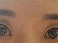 เส้นคิ้ว, ตาสองชั้น